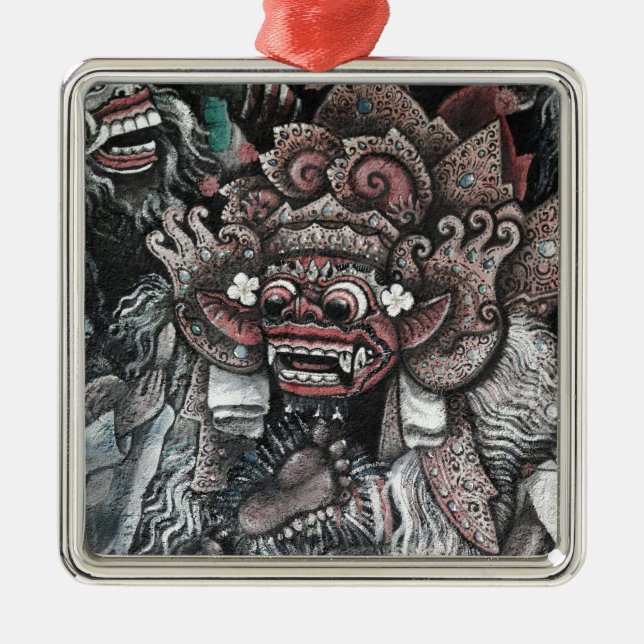 Barong and Rangda Bali Metal Tree Decoration (Front)