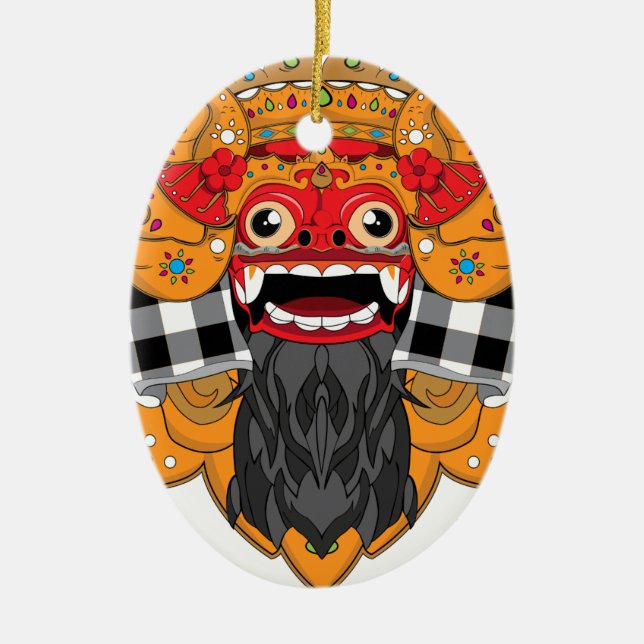 Barong Bali Ceramic Tree Decoration (Front)