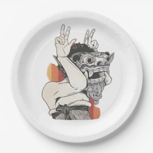 Barong Peekaboo Paper Plate