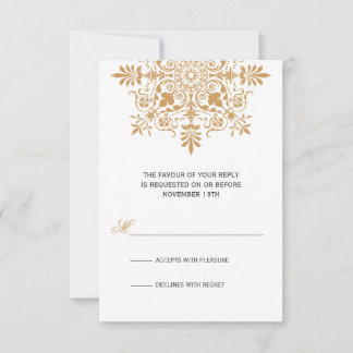 Baroque Amber Ornamental Holiday Gala RSVP Card