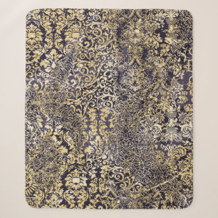 Baroque and Damask arabesque motifs ripped abstrac Sherpa Blanket