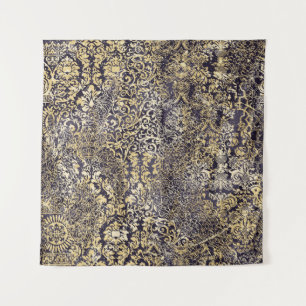 Baroque and Damask arabesque motifs ripped abstrac Tapestry