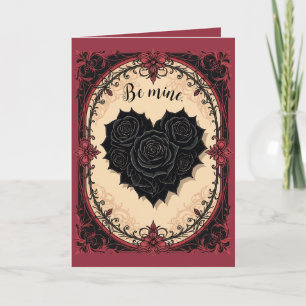 Baroque And Gothic Black Roses Card