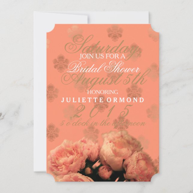 Baroque And Peonies - Bridal Shower Invitation (Front)