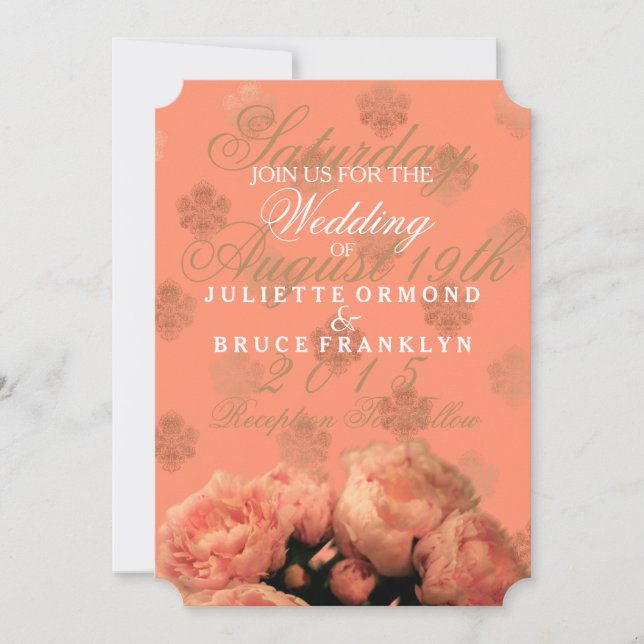 Baroque And Peonies - Wedding Invitation (Front)