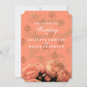 Baroque And Peonies - Wedding Invitation