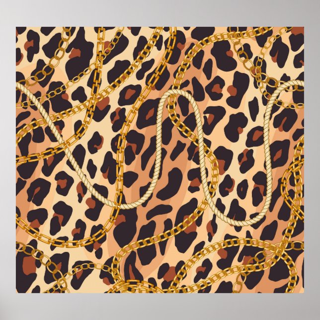 Baroque Animal Print, Chain Design Poster (Front)