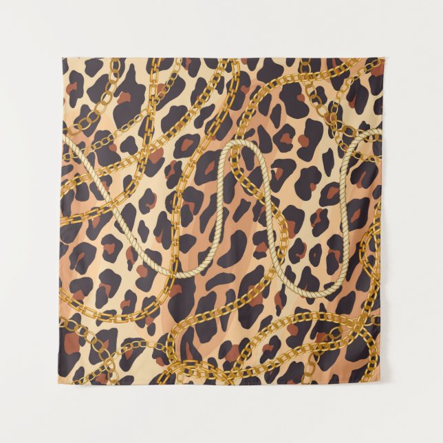 Baroque Animal Print, Chain Design Tapestry (Front)