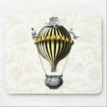 Baroque Balloon Black Yellow Mouse Pad<br><div class="desc">Transportation & Travel</div>