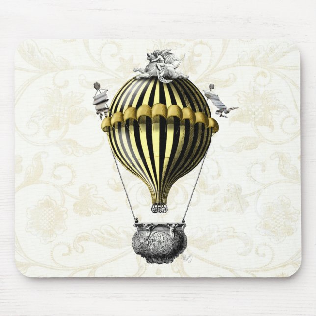 Baroque Balloon Black Yellow Mouse Pad (Front)