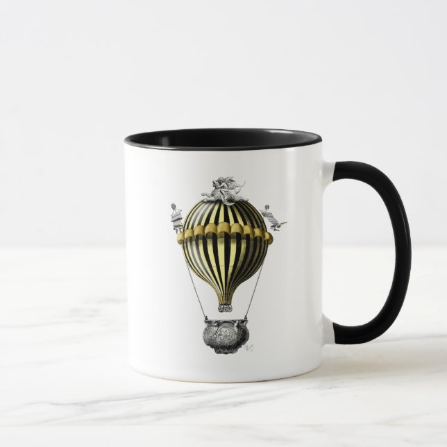 Baroque Balloon Black Yellow Mug (Right)