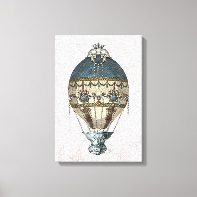Baroque Balloon Blue & Cream Canvas Print (Front)