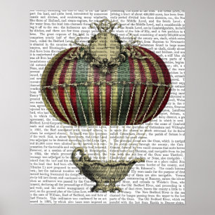 Baroque Balloon with Clock Poster