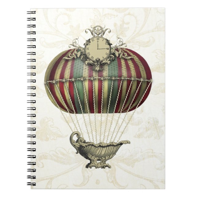 Baroque Balloon with Clock Spiral Notebook (Front)