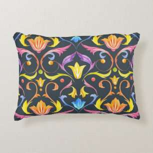 Baroque Brightness: Colourful Vintage Charm. Decorative Cushion