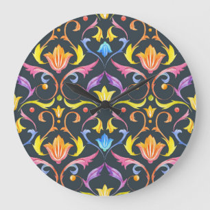 Baroque Brightness: Colourful Vintage Charm. Large Clock