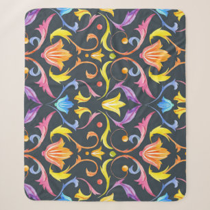 Baroque Brightness: Colourful Vintage Charm. Sherpa Blanket