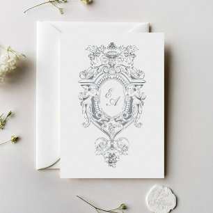 Baroque Classic Calligraphy Style Wedding Invitation