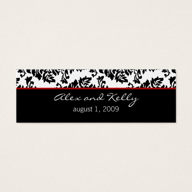 Baroque Damask Wedding Website Business Card (Front)