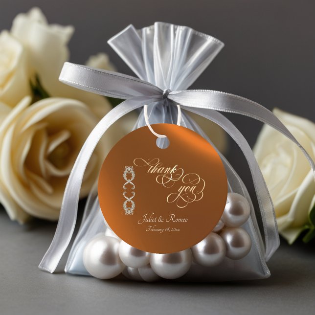 Baroque Design & Monogram - Copper Favour Tags (Creator Uploaded)