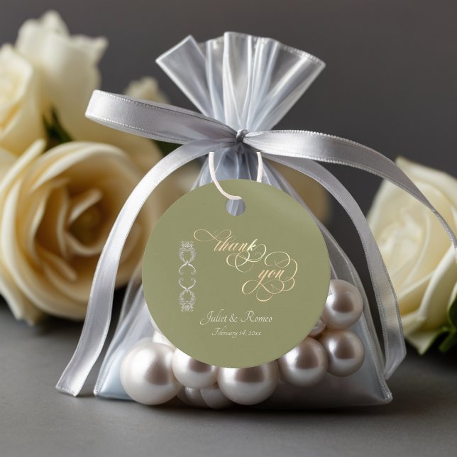 Baroque Design & Monogram - Sage Favour Tags (Creator Uploaded)