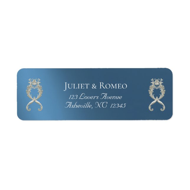 Baroque Design Return Address - Blue (Front)