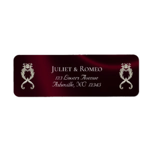 Baroque Design Return Address - Burgundy