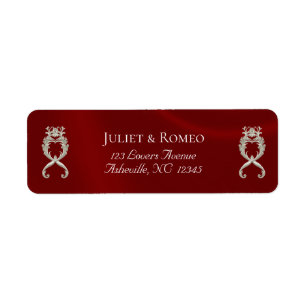 Baroque Design Return Address - Red