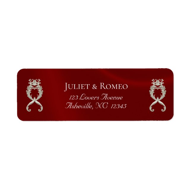 Baroque Design Return Address - Red (Front)
