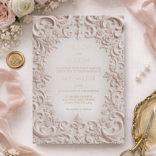 Baroque Elegance Blush Rose Gold Wedding