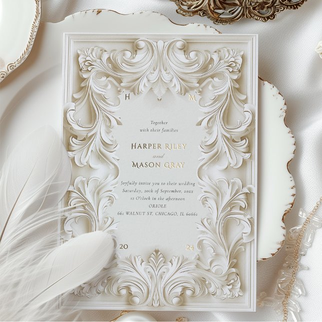 Baroque Elegance Wedding Frame Invitation (Creator Uploaded)