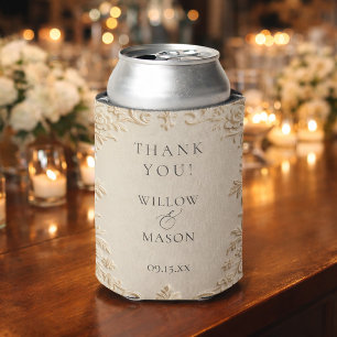 Baroque Elegant Classic Wedding Beer Can Cooler
