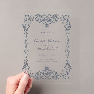 Baroque Elegant Frame Wedding Acrylic Invitation