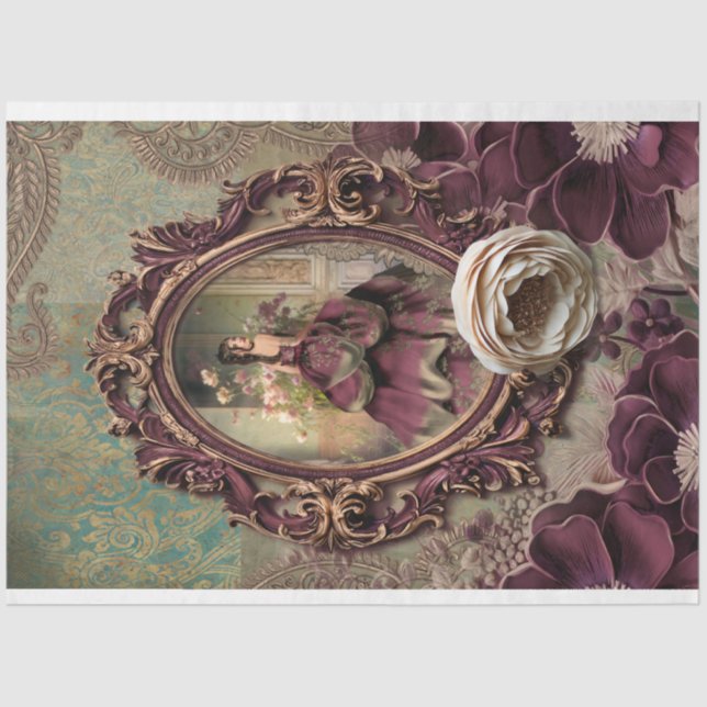 Baroque Elegant Lady Bouffant Dress Portrait art Tissue Paper (Front)