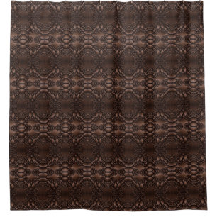 Baroque Faux Leather Brown Pattern Shower Curtain