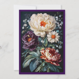 Baroque floral blank greeting card