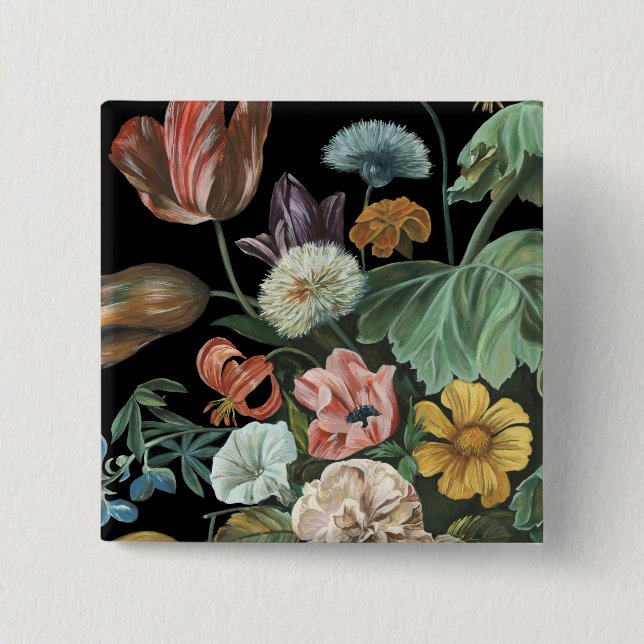 Baroque Floral - Bouquet of Flowers 15 Cm Square Badge (Front)
