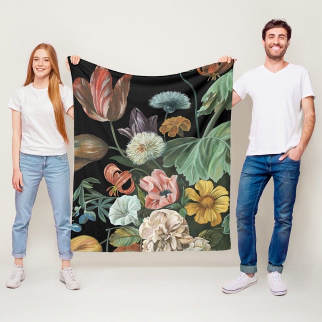 Baroque Floral - Bouquet of Flowers Fleece Blanket (In Situ)