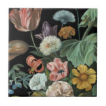 Baroque Floral - Bouquet of Flowers Tile<br><div class="desc">Baroque Floral I by Melissa Wang. Features a variety of bright flowers in a baroque-like style.</div>