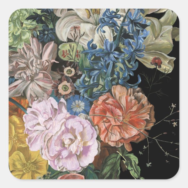 Baroque Floral - Bouquet Square Sticker (Front)