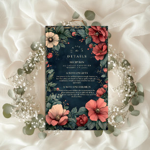 Baroque Floral Gothic Wedding Enclosure Card
