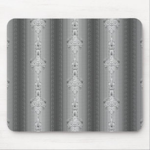 Baroque floral pattern with border grey mouse pad
