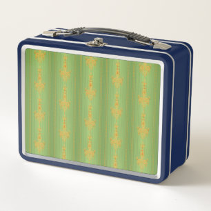 Baroque floral pattern with border metal lunch box