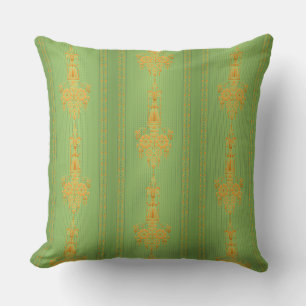 Baroque floral pattern with border V2020 Cushion