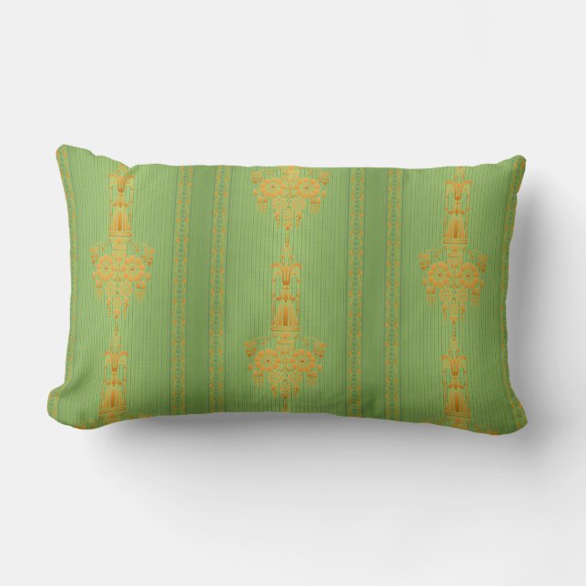 Baroque floral pattern with border V2020 Lumbar Cushion (Front)