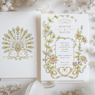 Baroque Floral Wedding Invitation