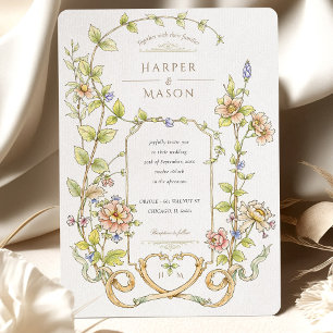 Baroque Floral Wedding Invitation