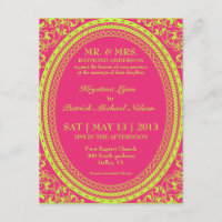 Baroque Fluorescent / Neon Wedding Invitations