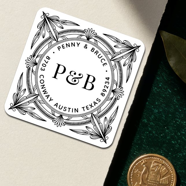 Baroque Foliage Wedding Return Address Labels (Creator Uploaded)