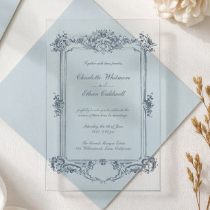 Baroque Frame Elegant Wedding Acrylic Invitation